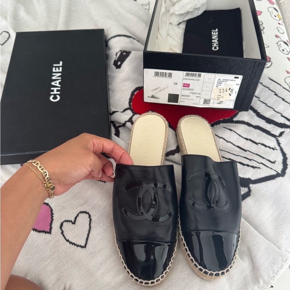 Chanel slip on espadrilles